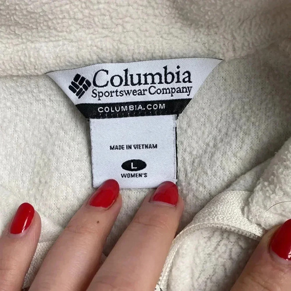 Columbia Sportswear Fleece Full Zip Up Jacket White Plush Pearl Size L - Picture 3 of 14